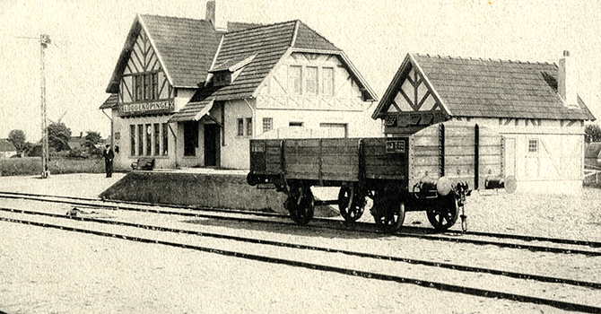 Svart vitt foto från arkivet på Löddeköpinge station.