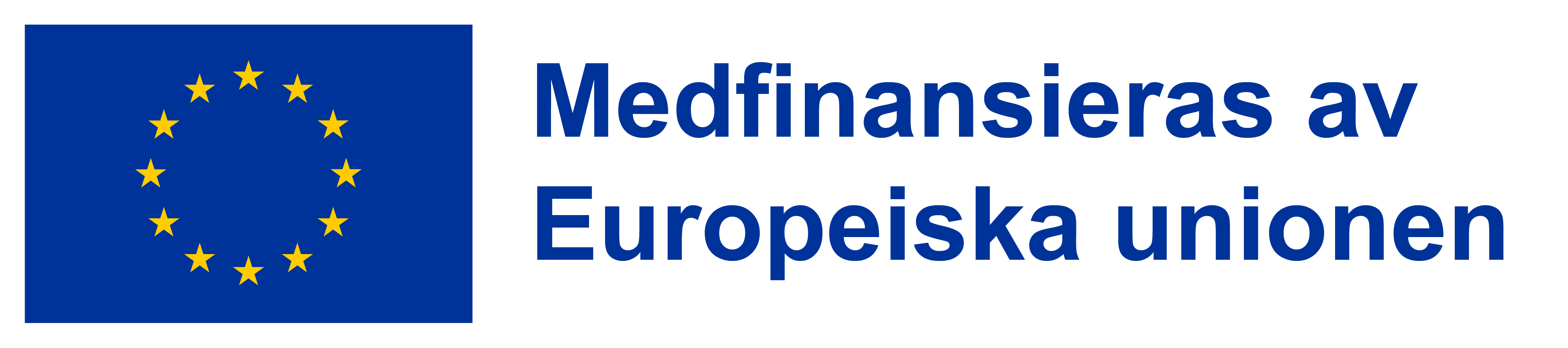 Bild på Europeiska unionens flagga bredvid texten medfinansieras av Europeiska unionen